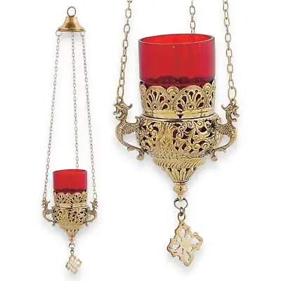 Hanging Vigil Lamp - Orthodox Candles - FREE Gift - WIcks And Cork Floats • $66.99