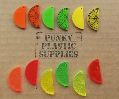 5x Citrus Fruits Slice Laser Cut Acrylic Charms/pendants/cabochons/ Jewellery • £2