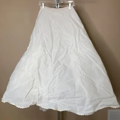 Vintage Malco Modes 37 Inch Slip Crinoline Petticoat White Zip Close Size 10 • $39.99