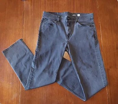 Volcom Solver Mens 34x27 Modern Straight Black Stretch Denim Jeans • $18