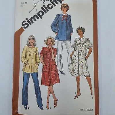 VTG 80s Simplicity 5320 Misses Smocks Two Lengths Size 14 Sewing Pattern UC FF • $9.23
