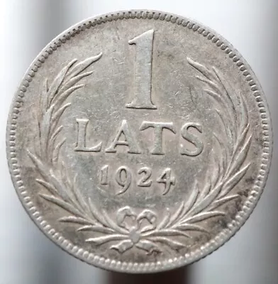 1 Lats 1924 - Latvia KM #7 Silver Coin -  R755  • £9.63