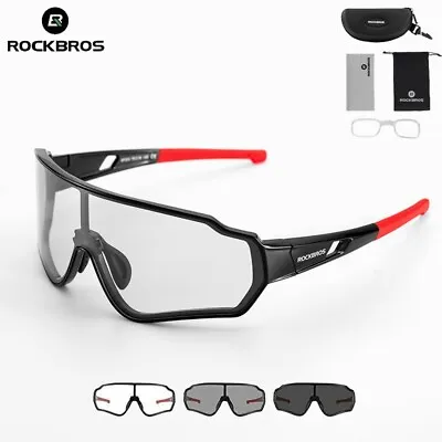 ROCKBROS Men Cycling Sunglasses Photochromic Bicycle Bike Sports Glasses UV400 • $31