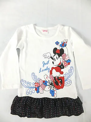 New Quality Disney  Minnie  Girl's Cotton Dress With Red Glitter 24mts - 6yrs • £8.99