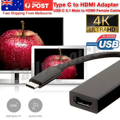 $8.94 • Buy 4K 3.1 USB Type-C To HDMI Adapter Cable Converter For MacBook Samsung ChromeBook