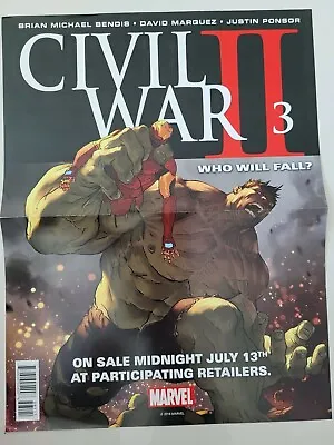 CIVIL WAR II #3 / KINGPIN PROMO POSTER 10  X 14  MARVEL COMICS 2016 NEW UNUSED • $5.99