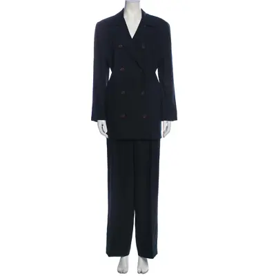 Vintage Burberry Double Breasted Wool Jacket And Pants Suit XL Women's 12 • $199.88