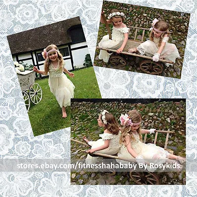 Flower Girl Dress Lace Flower Girl Dress Rustic Country Flower Girl Bridesmaid • $16.49