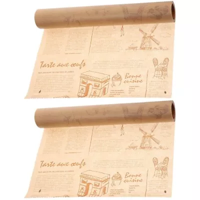  2 Rolls Log Pulp Cake Paper Mat Sandwich Wrapping Parchment For Cooking • £17.29