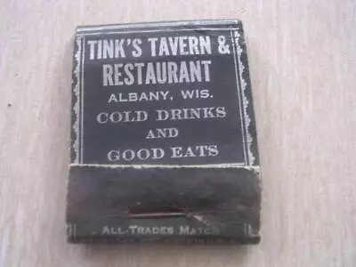 30's Tink's Tavern & Restaurant MILLER HIGH LIFE Beer Albany WI Empty Matchbook • $39.99