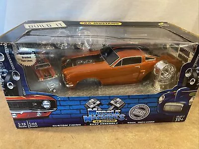 1/18 Muscle Machine Build-It Kit   1966 MUSTANG BURNT ORANGE W/BLACK STRIPES  • $89.95