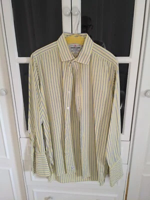 Thresher & Glenny Shirt 16.5  Collar  Double Cuff Striped Cotton Shirt • £0.99