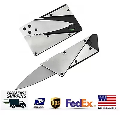 2 Stainless Folding Credit Card Wallet Knife BUNDLE LOT Sharp Backup Blade Gift • $7.99