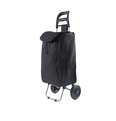 £14.99 • Buy Lightweight Large Black Shopping Trolley Twin Wheels Festival Cart Camping Trips