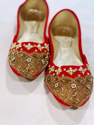 Women Khussa Shoes Pakistani Indian Punjabi Jutti Party • $16.99