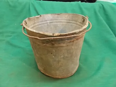 Vtg Galvanized Metal 2 1/2 Gal. Bucket Pail. Dented Distressed Primitive Planter • $9.99
