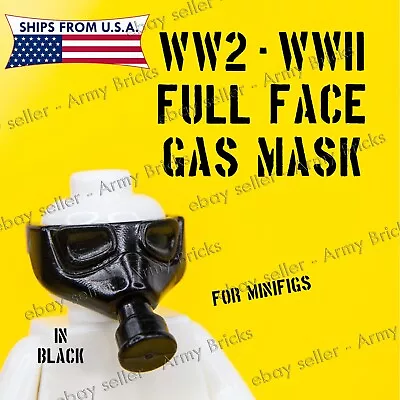 WW2 Full Military Chemical Warfare Hazard Gas Mask • CUSTOM Brick LegoCompatible • $3.79