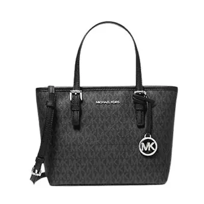 Michael Kors Jet Set Travel Extra-Small Logo Top-Zip Tote-Bag Black One Size • $84.99