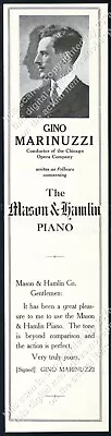 1921 Gino Marinuzzi Photo Mason & Hamlin Piano Vintage Trade Print Ad • $8.09