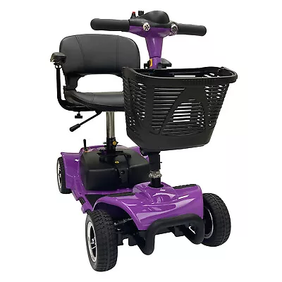 4 Wheel Mobility Scooter Folding Drive Device Loading Capacity 265 Lbs (Purple) • $629.99