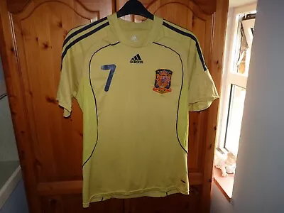 Original Adidas 2008-10 David Villa 7 Spain Away Shirt Size L • £69.99