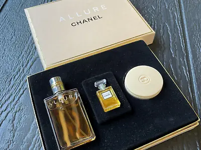 Vintage Chanel Allure Gift Set 1.2 Oz Eau De Toilette Spray 4ml Bottle Soap Box • $95