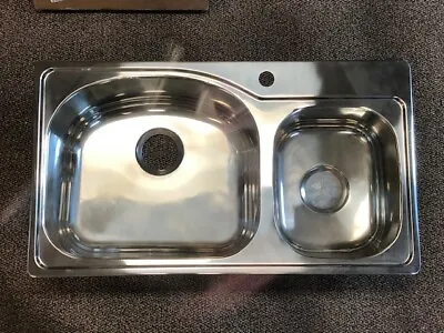 C-tech-i Double Bowl Stainless Steel Sink Drop-In Single Hole • $114