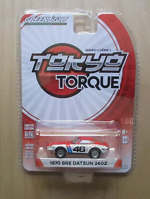 White Red Blue 1970 BRE #46 Datsun 240Z Tokyo Torque Greenlight 1:64 Die-cast • $4.50