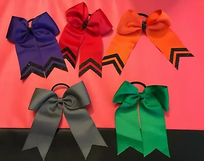  5 Ponytail Holder Ribbon Bow Volleyball Softball Cheerlead School • $8.99