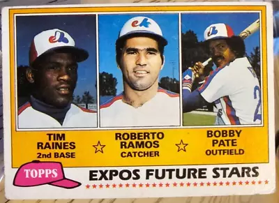 1981 Topps Tim Raines/Robert Ramos/Bobby Pate RC #479 Montreal Expos VG/PR • $1.49