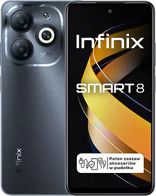 Infinix SMART 8 HD Factory Unlocked Dual SIM 3GB RAM 6.6 Inch HD+ Display- BLACK • $160.50