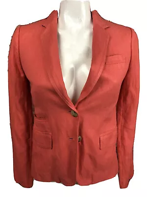 J. Crew Schoolboy Blazer Women’s Size 0 Jacket Coral Pink 2 Button Lined (E123) • $38.95