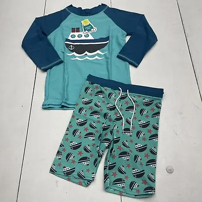 $14 • Buy Vaenait Baby Blue Long Sleeve Short Swimwear Set Youth Boys XL