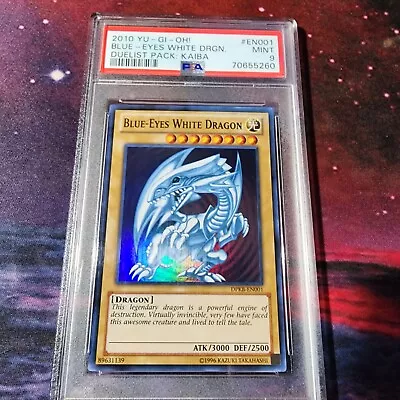 Yugioh 2010 Blue-Eyes White Dragon DPKB-EN001 Super Rare PSA 9 • $90