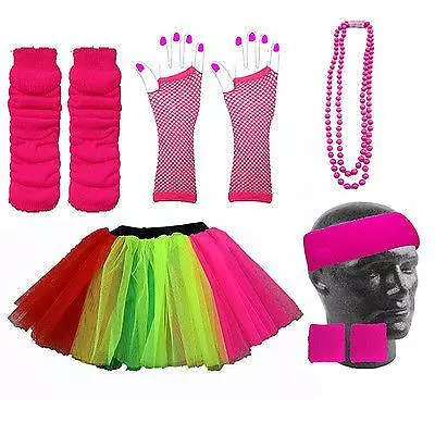 3 Layer Neon Uv Tutu Skirt Fancy Dress & Accessories Hen Part Uv Rave Party • £7.99