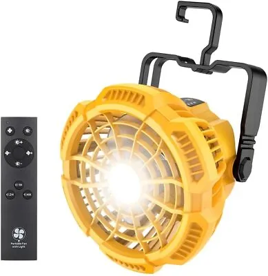 Portable Fan For Dewalt 20V Li-ion Battery With 9W LED Light Jobsite Fan Camping • $35.14