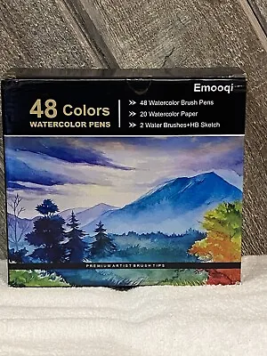 $17.99 • Buy Emooqi 48 Watercolor Brush Pen Set Excellent Condition!