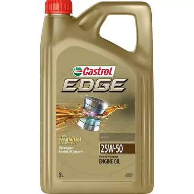 Castrol EDGE 25W-50 Semi Synthetic Engine Oil 5L 3383419 • $58.61