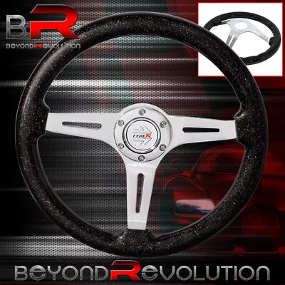 3 Spoke Deep Dish Metallic Black Wood Aluminum Center Type-R Steering Wheel • $67.99