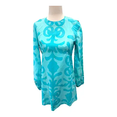 Vintage 70s Mod Style Aqua Young Girls Mini Dress By Ata Israel For B. Altman 10 • $35.99