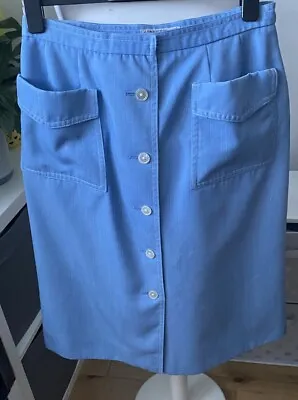 Jaeger Vintage A Line Blue Skirt Size 16  30” Waist • £6.99