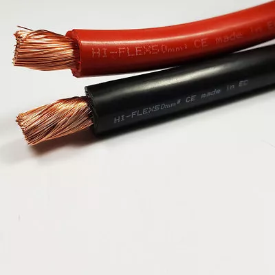 50mm2 345 A Amps Flexible PVC Battery Welding Cable Black Red 1 - 100M M Lengths • £57.99