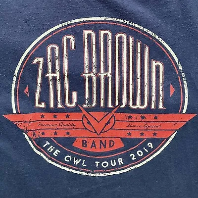 Zac Brown Band Country 2019 The Owl Tour T-Shirt Collective Bella + Canvas Sz S • $9.99