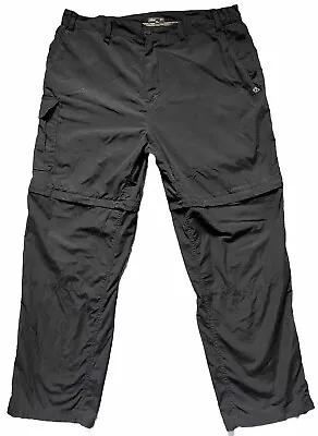 CRAGHOPPERS Men’s Kiwi Convertible Walking Trousers W40 L32 Black Hiking Pants • £19.99