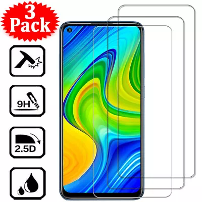 $4.82 • Buy 3Pcs For Xiaomi Redmi Note 10 9S 9 9T 8 8T 7 Pro Tempered Glass Screen Protector
