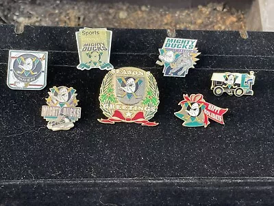 7 Vintage Mighty Ducks Of Anaheim 90's Collectable Pins NHL Christmas Zamboni • $44.99