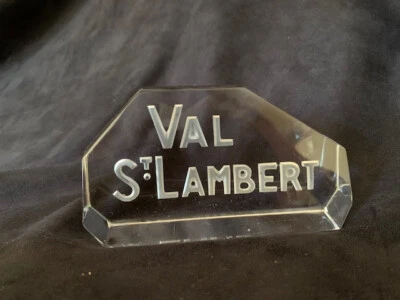 $28 • Buy Val Saint Lambert Crystal 1980s Retail Sign / Paperweight
