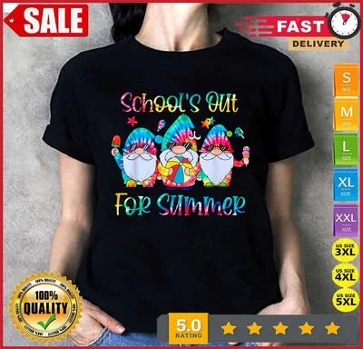$18.95 • Buy School's Out For Summer Teacher Student Gnome Vacation T-Shirt Full Size