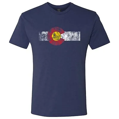 Colorado Flag State Pride Hometown Triblend Mens T-Shirt - Vintage Navy • $28.99