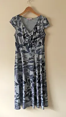 PER UNA M&S Grey Soft Jersey Summer Holiday Midi Dress Size 12 M • £10.99